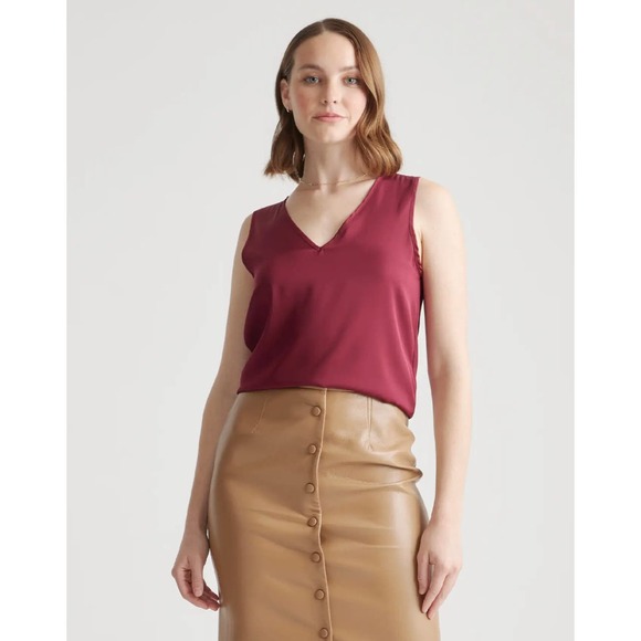 Quince Other - Quince Burgundy Washable Stretch Silk Tank size Large worn once and washed